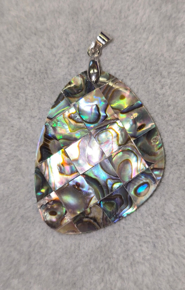 Curved Oval Abalone Shell Pendant