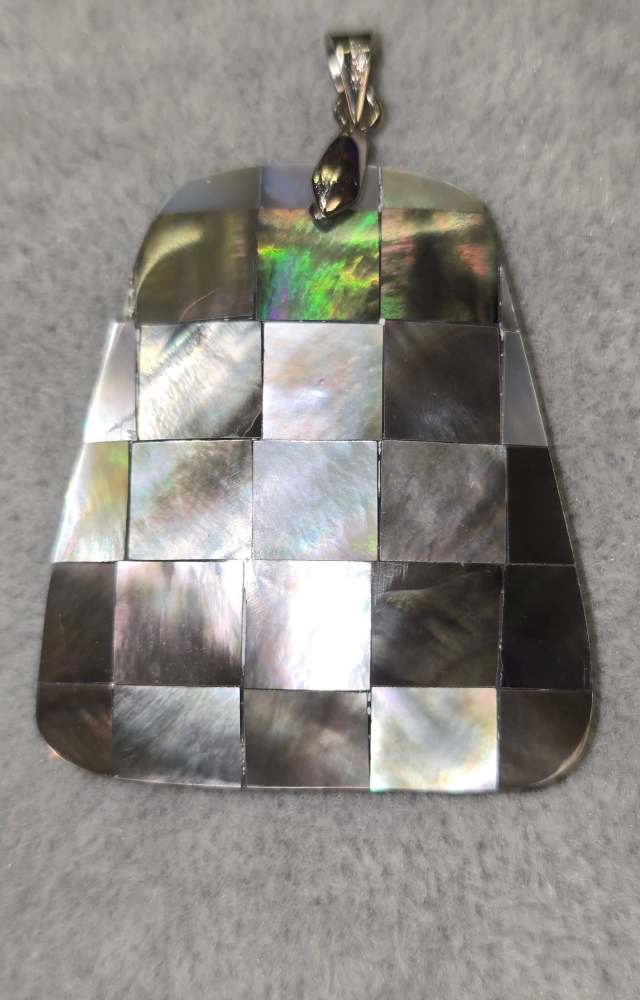 Dark Trapizoid Abalone Pendant