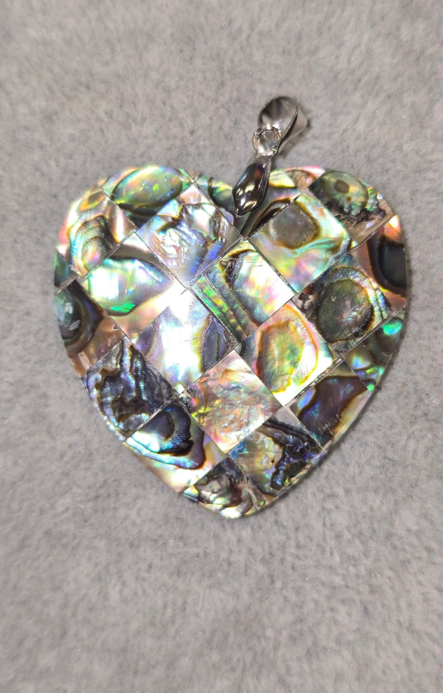 Small Heart Abalone Shell Pendant